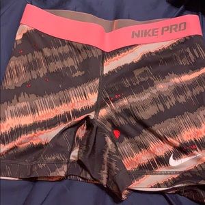 Coral and grey nike pro spandex